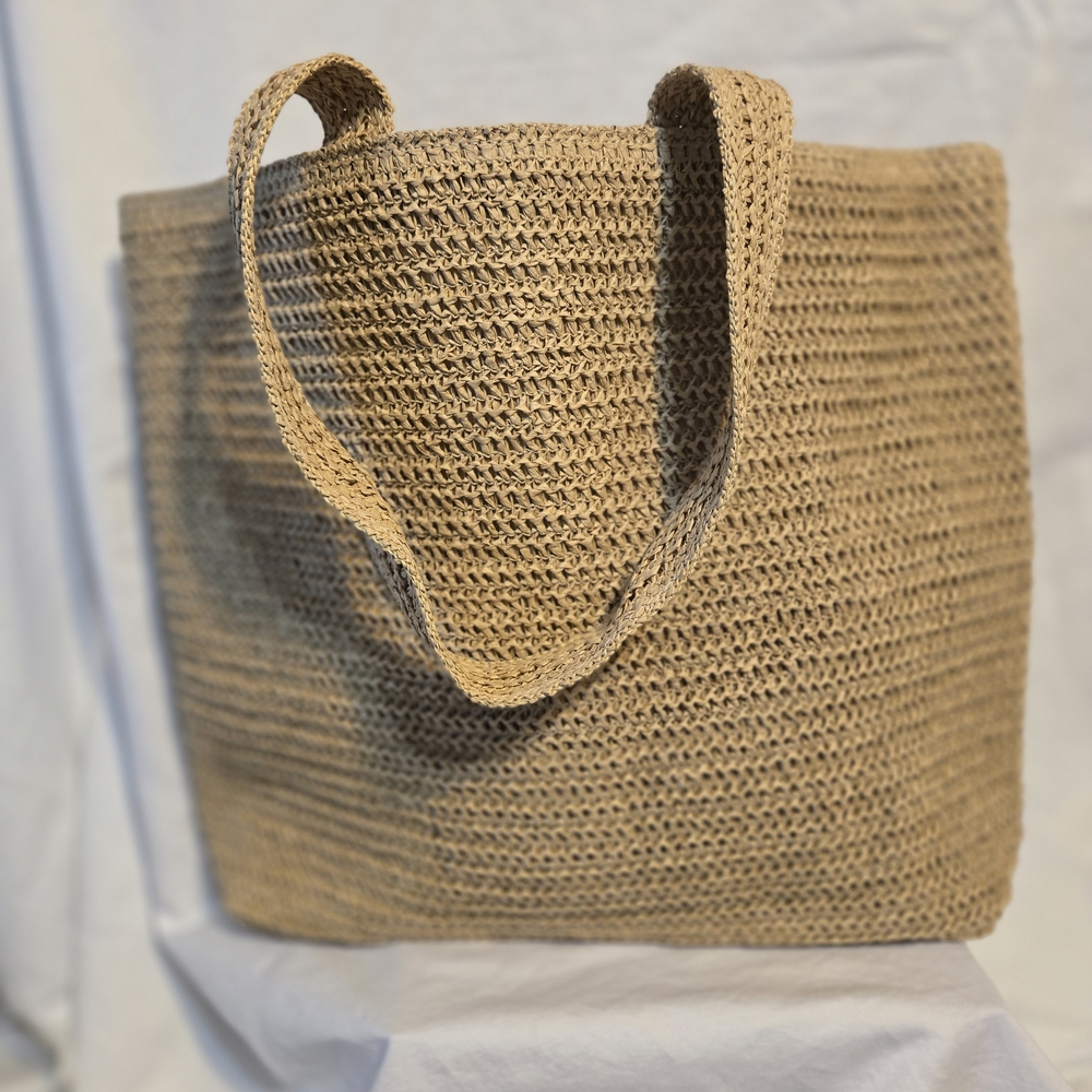 Natural Woven Raffia Beach Tote Promo Item - Picture 3 of 8